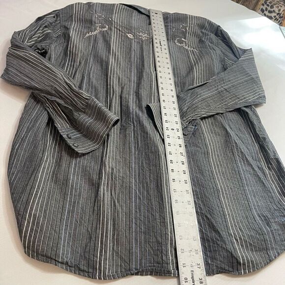 English Laundry Grey Stripe Long Sleeve Button Up Shirt Size 2XLT - Picture 8 of 8